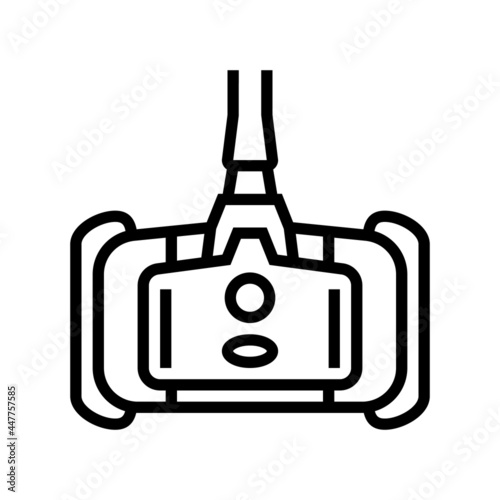brush pool line icon vector. brush pool sign. isolated contour symbol black illustration
