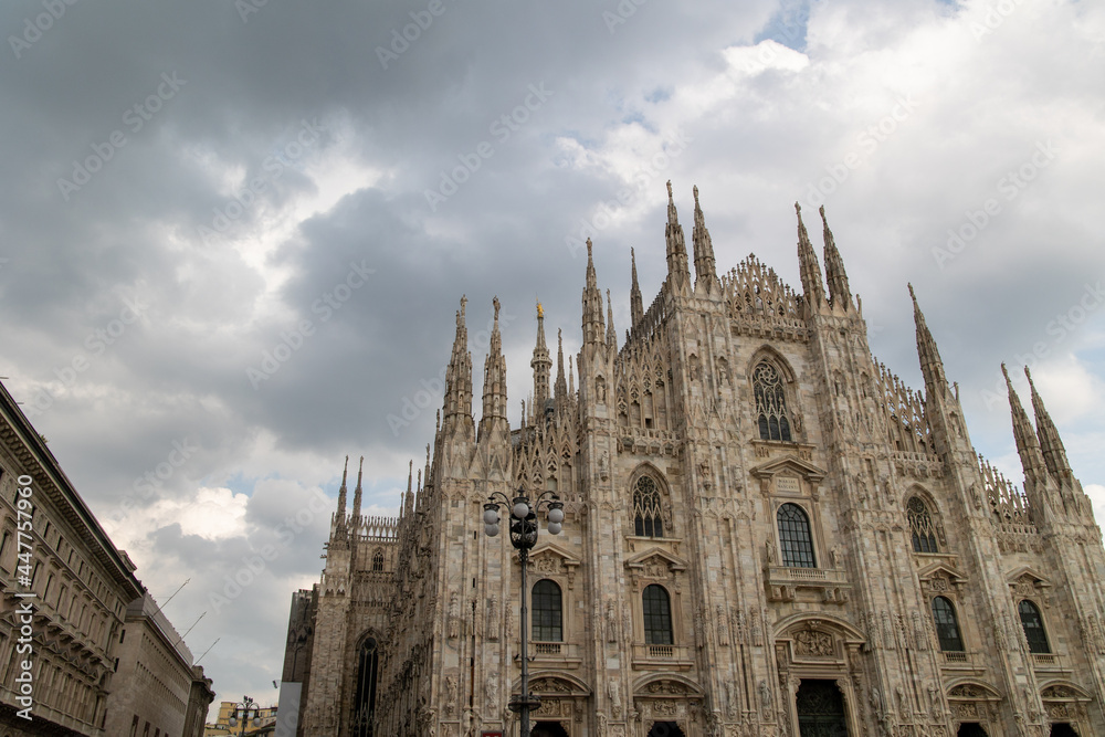 Duomo Cathedral Milan Italy clouds