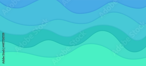 blue paper sea waves vector illustration