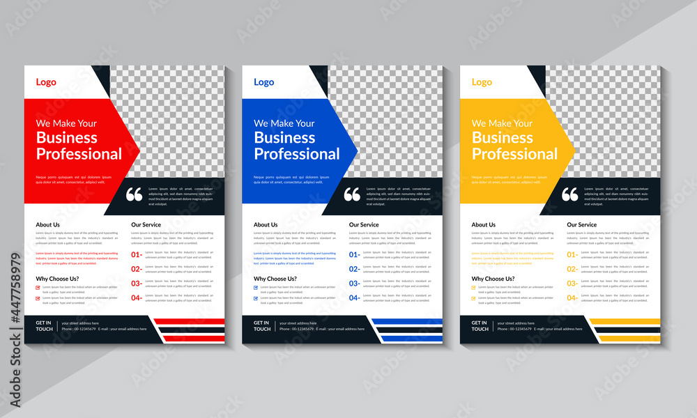 Professional Flyer Template, Business Flyer Design, Brochure design, annual report, colourful Vector illustration