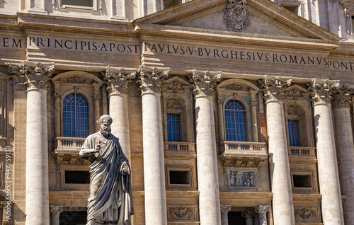 Canvas Print Statue of St. Peter holding the key to heaven at Vatican