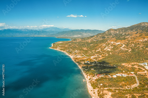 Aerial view of houses on the coast, Palmar de Ocoa, Dominican Republic photo