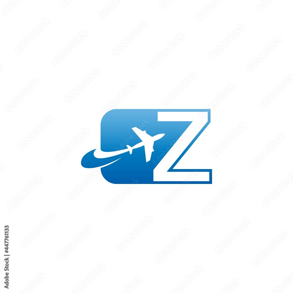 Letter Z with plane logo icon design vector