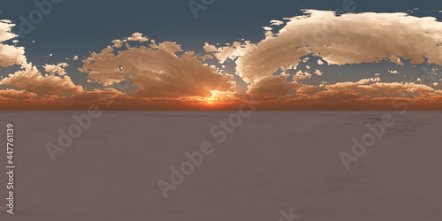 Seamless sky hdri panorama 360 degrees angle view with zenith and clouds for use as sky dome. 3d render illustration photo