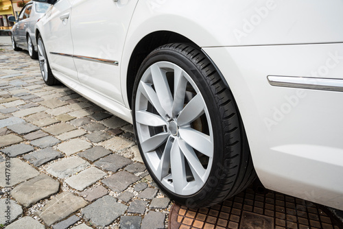 Wallpaper Mural Modern car wheel with a light alloy disc. Low chassis. Torontodigital.ca