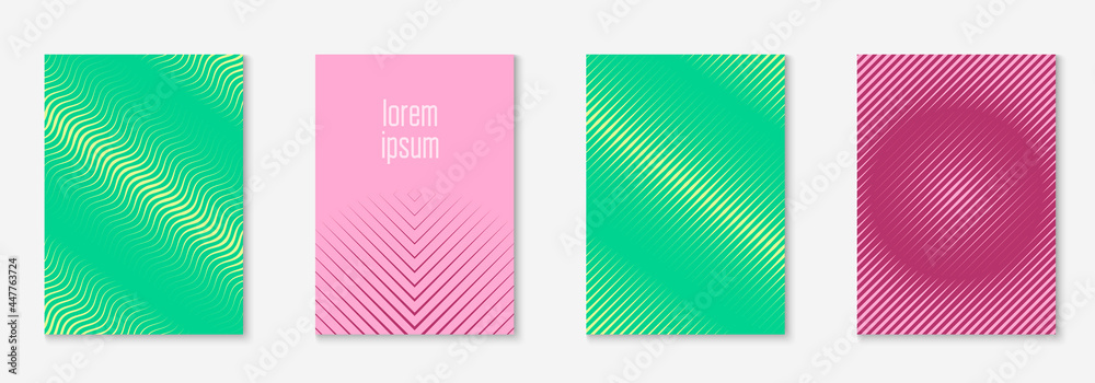 Design magazine cover as template with line geometric element. Design magazine cover as template with line geometric element.
