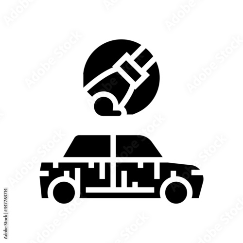 sanding of car glyph icon vector. sanding of car sign. isolated contour symbol black illustration