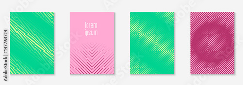 Design magazine cover as template with line geometric element.