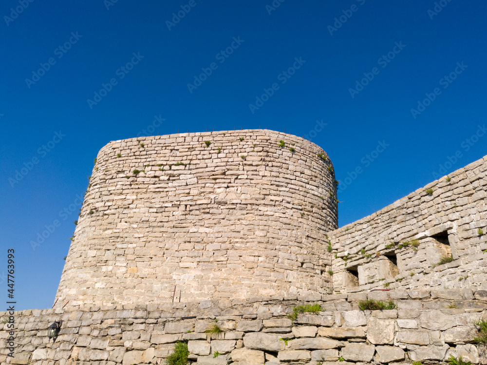The stone walls of the upper town of medieval ottoman fortress Srebrenik