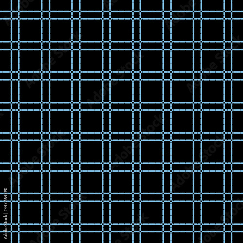 Abstract blue square line patterns on black background, Abstract vector wallpaper, Seamless pattern background.