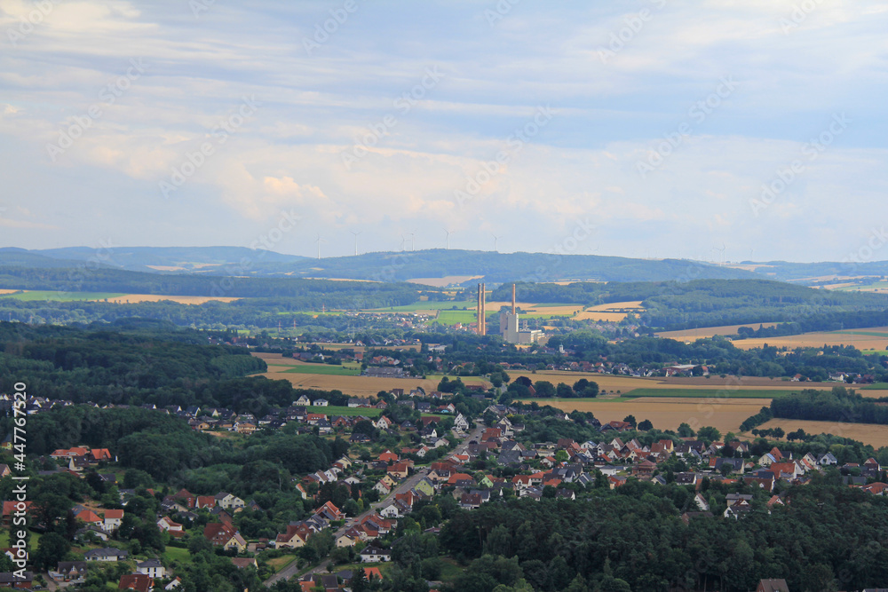 Naklejka premium Panorama vom Kaiser Wilhelm Denkmal, Weserbergland bei Minden