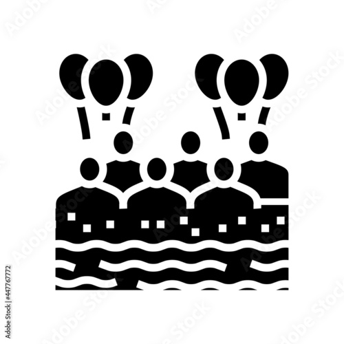 beach kids party glyph icon vector. beach kids party sign. isolated contour symbol black illustration