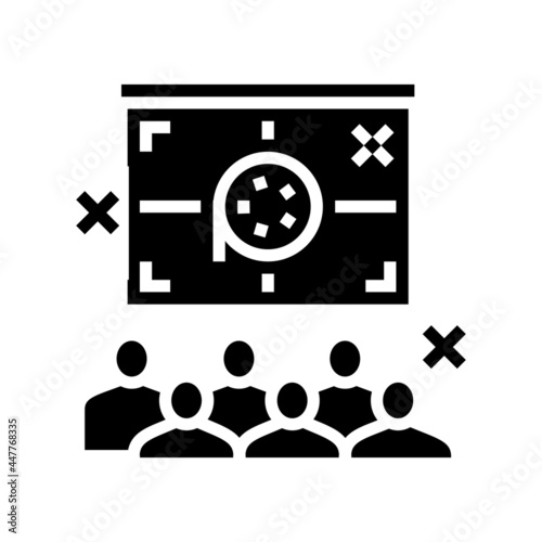 outdoor movie kids party glyph icon vector. outdoor movie kids party sign. isolated contour symbol black illustration