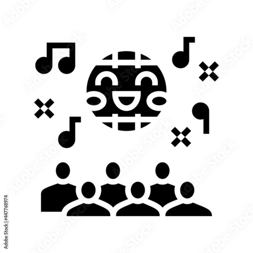 disco kids party glyph icon vector. disco kids party sign. isolated contour symbol black illustration