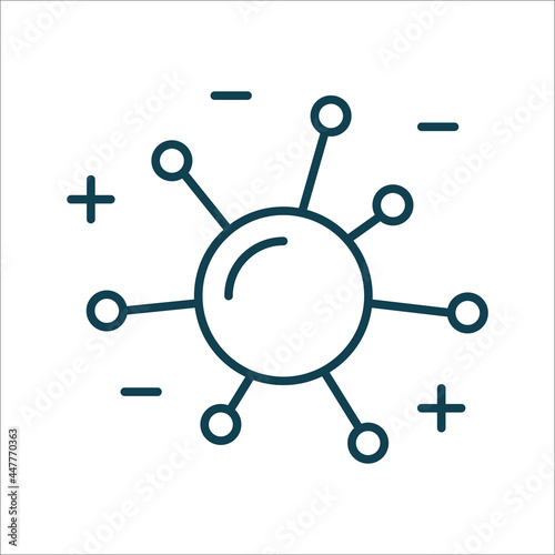 Virus line icon isolated vector. Editable stroke symbol. Vaccines against virus, vaccination sheldule, anti vaccine, shield virus. Flu, hepatitis, measles covid prevention