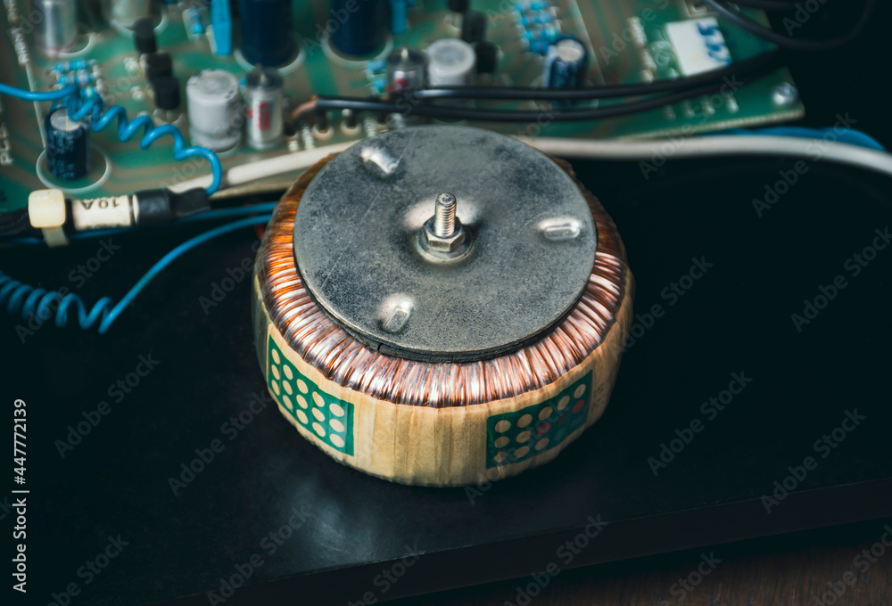 Toroidal transformer in electrical for step down AC voltage of