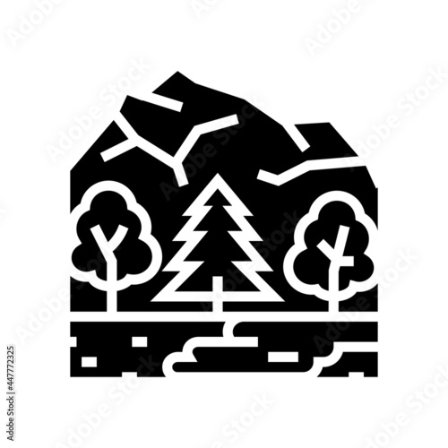 taiga landscape glyph icon vector. taiga landscape sign. isolated contour symbol black illustration