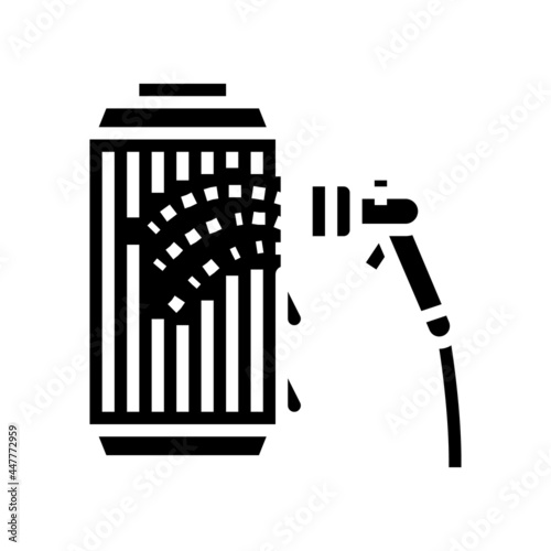 filter cleaning glyph icon vector. filter cleaning sign. isolated contour symbol black illustration