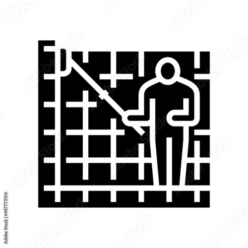 cleaning pool walls glyph icon vector. cleaning pool walls sign. isolated contour symbol black illustration