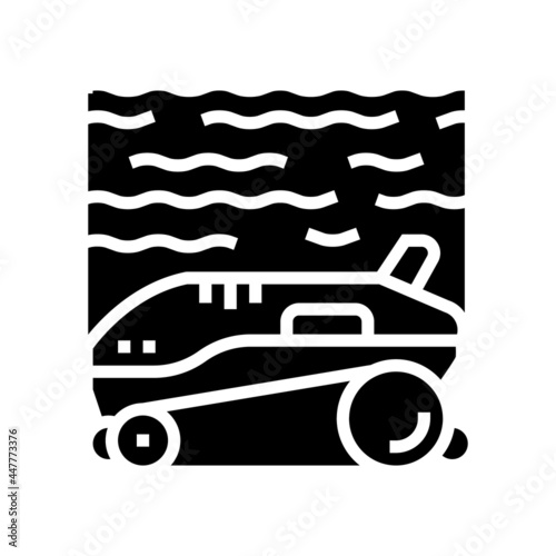 robot cleaner pool glyph icon vector. robot cleaner pool sign. isolated contour symbol black illustration