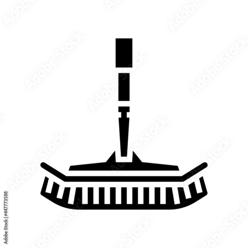 vacuum pool brush glyph icon vector. vacuum pool brush sign. isolated contour symbol black illustration