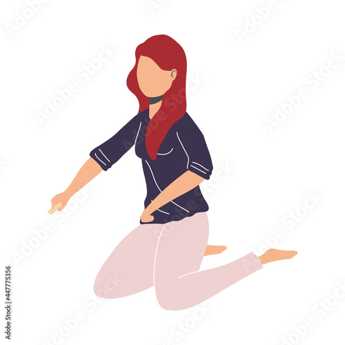 woman with jenga piece