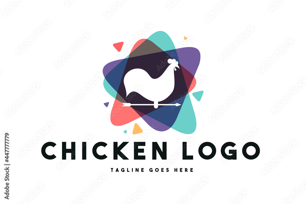 Fototapeta premium chicken rooster logo design template
