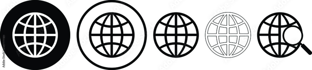 the earth icon for network and web interface vector isolated on white background the earth icon for network and web interface vector isolated on white background