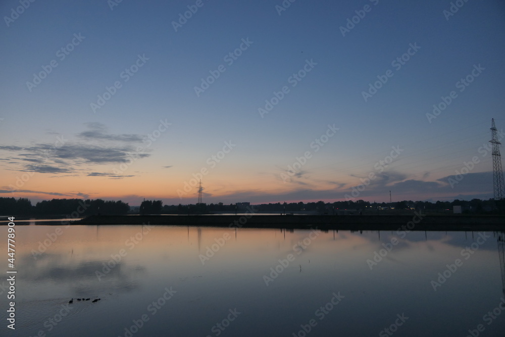 sunset over the river