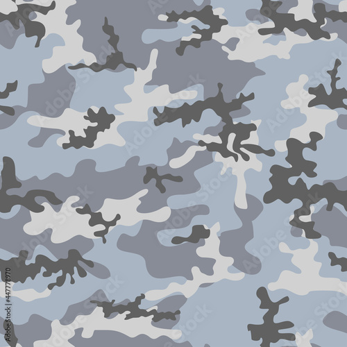 Blue camouflage pattern, classic winter camouflage background