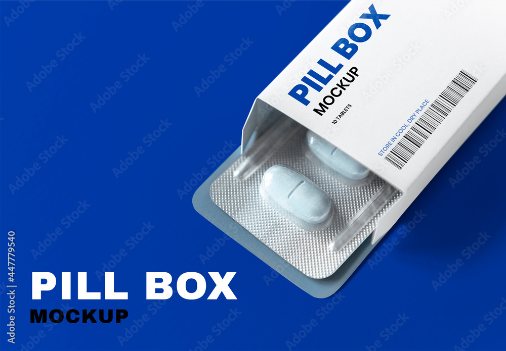Pill Box Mockup Medicine Package Stock Template Adobe Stock