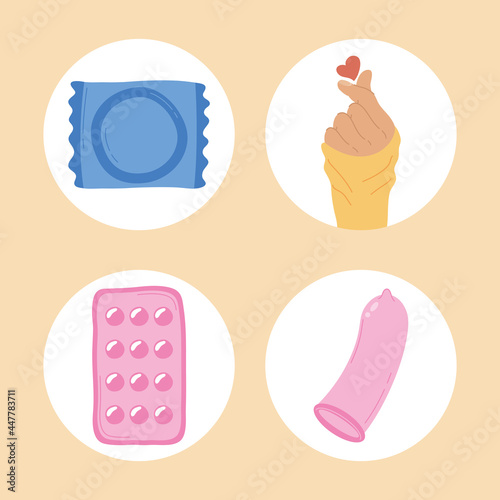 four sexual health day icons