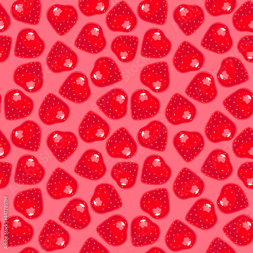 Strawberry heart on pink