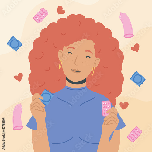 woman with sexual icons