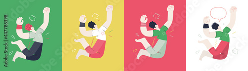 Happiness - happy people jumping in the air cheerfully