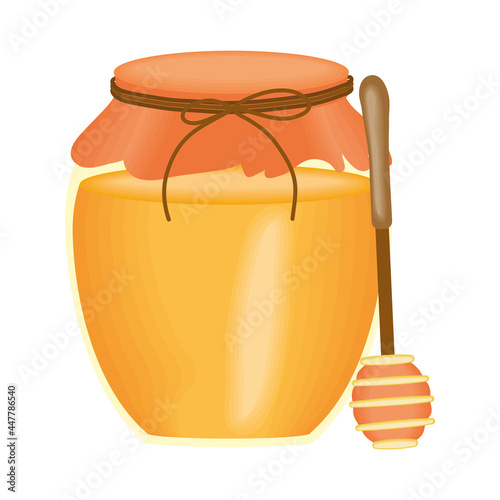 honey jar and spoon