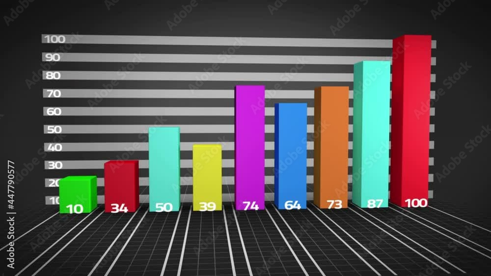 Digital animation of statistical data processing against black background Digital animation of statistical data processing against black background