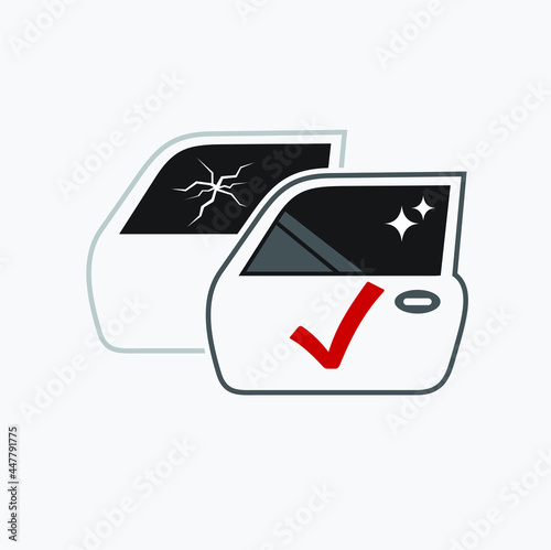 icon for window glass repair service, auto glass icon.