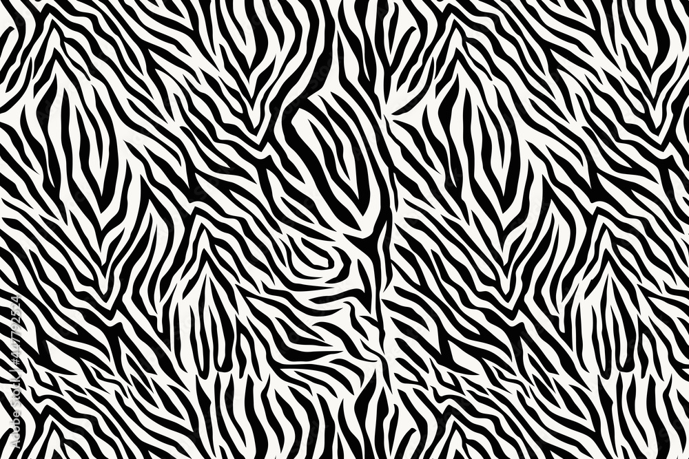 Zebra skin afro print seamless pattern. Abstract animal print.