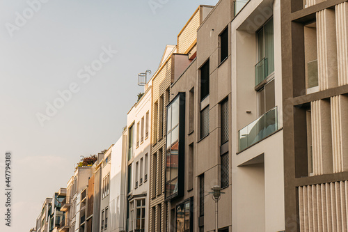 modern townhouses in a row at berlin
