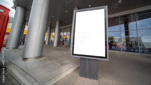 Blank mock up vertical billboard street poster