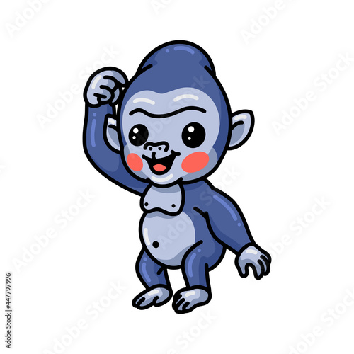 Cute baby gorilla cartoon standing