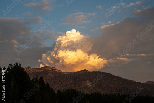Tamarack Fire Cloud Blow-Up Over the Eastern Sierras from the Lake Tahoe Basin in California