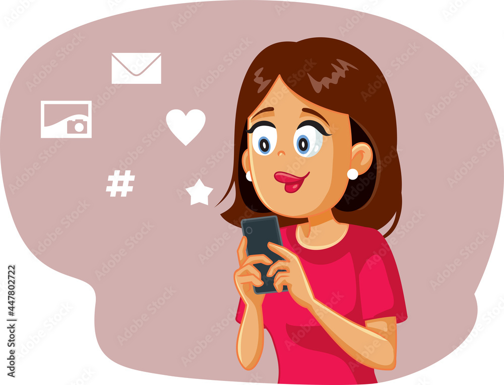 Woman Using Smartphone for Social Media Networking Woman Using Smartphone for Social Media Networking