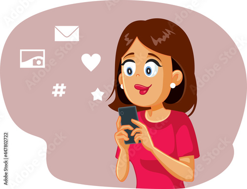 Woman Using Smartphone for Social Media Networking