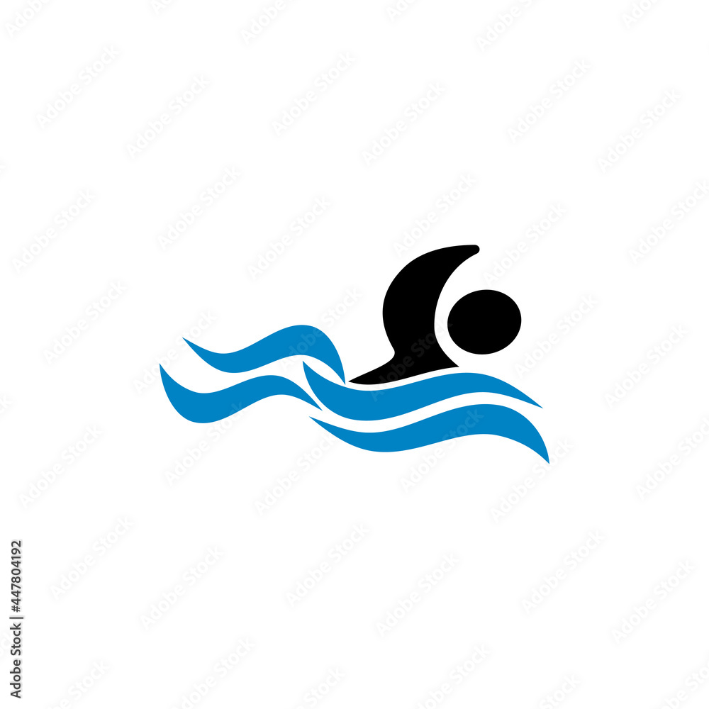Swimming icon design illustration
