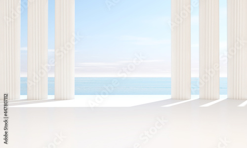 Empty room with Wall Background. 3D illustration, 3D rendering 