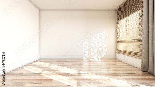 Empty room with Wall Background. 3D illustration, 3D rendering   © wichuda