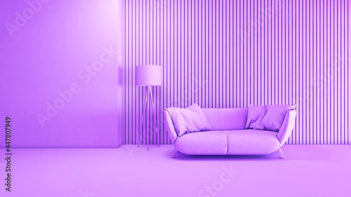Living room with Wall Background. 3D illustration  3D rendering  