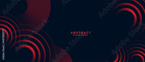 Abstract black background with red circle rings. Digital future technology concept. vector illustration.	
